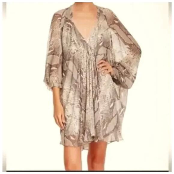 Diane von Furstenberg Fleurette Silk Chiffon Kaftan Dress Snakeskin Size 6 - Picture 10 of 10